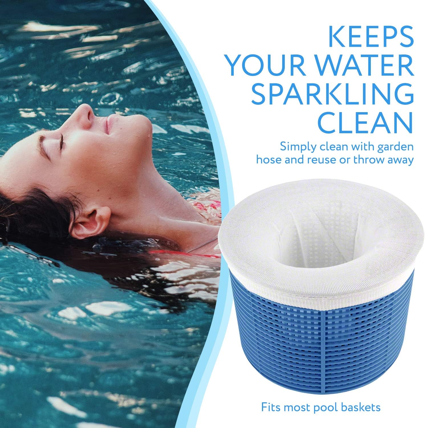 10Pack of Pool Skimmer Socks Perfect Savers for Filters, Baskets, and