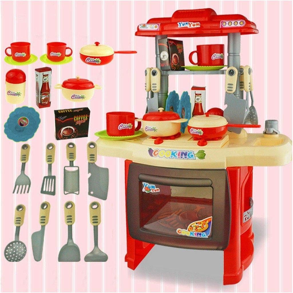 red play kitchen set