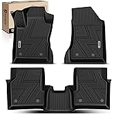 YHTAUTO Floor Mats Compatible with 2017-2025 Jeep Compass, TPE Floor Liners All-Weather Protection Custom Fit, 1st & 2nd Row, Set of 3 Black