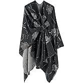Shawl Wraps for Women, Soft Open Front Poncho Cape Cardigan, Oversized Scarf Sweater for Evening, Wedding, Party, Travel