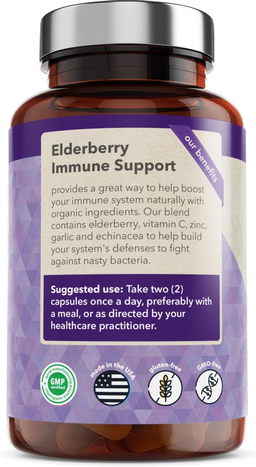 Elderberry Zinc Immune Support with Vitamin C & Echinacea - Advanced 5-in-1 Powerful Blend: Health & Personal Care