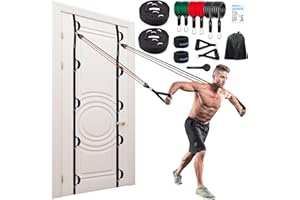 Brebebe Door Anchor Strap for Resistance Bands Exercises, Multi Point Anchor Gym Attachment for Home Fitness, Portable Door Band Resistance Workout Equipment, Easy to Install, Punch-Free, Nail-Free