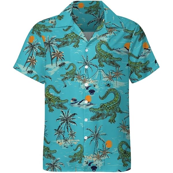 Menu2019s Hawaiian Shirt, Short Sleeve, Tropical Beach Shirt