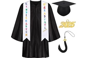 Fingertip WD 2025 Kindergarten Graduation Cap and Gown Tassel Set for Kindergarten Preschool Toddler Children