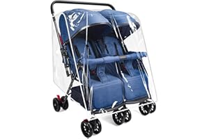 PAHTTO Double Stroller Rain Cover, Weather Shield for Side by Side Baby Double Stroller, Universal Waterproof Stroller Cover for Rain/Wind/Snow/Cold/Dust, Baby Travel Outdoor Accessories