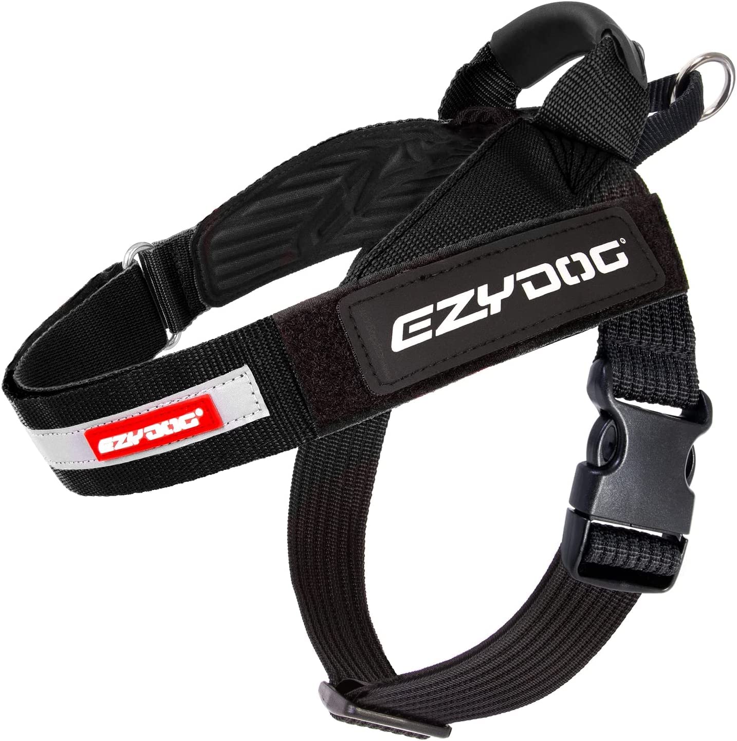 EzyDog Express Dog Harness | Dog Harness for Small, Medium and Large Dogs, Angled Ergonomic Design, Moulded Grip Handle, Easy Release Side Buckle (XS, Black)