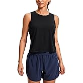 CRZ YOGA Women's Lightweight Racerback Tank High Neck Cropped Tops Sleeveless Workout Running Shirts