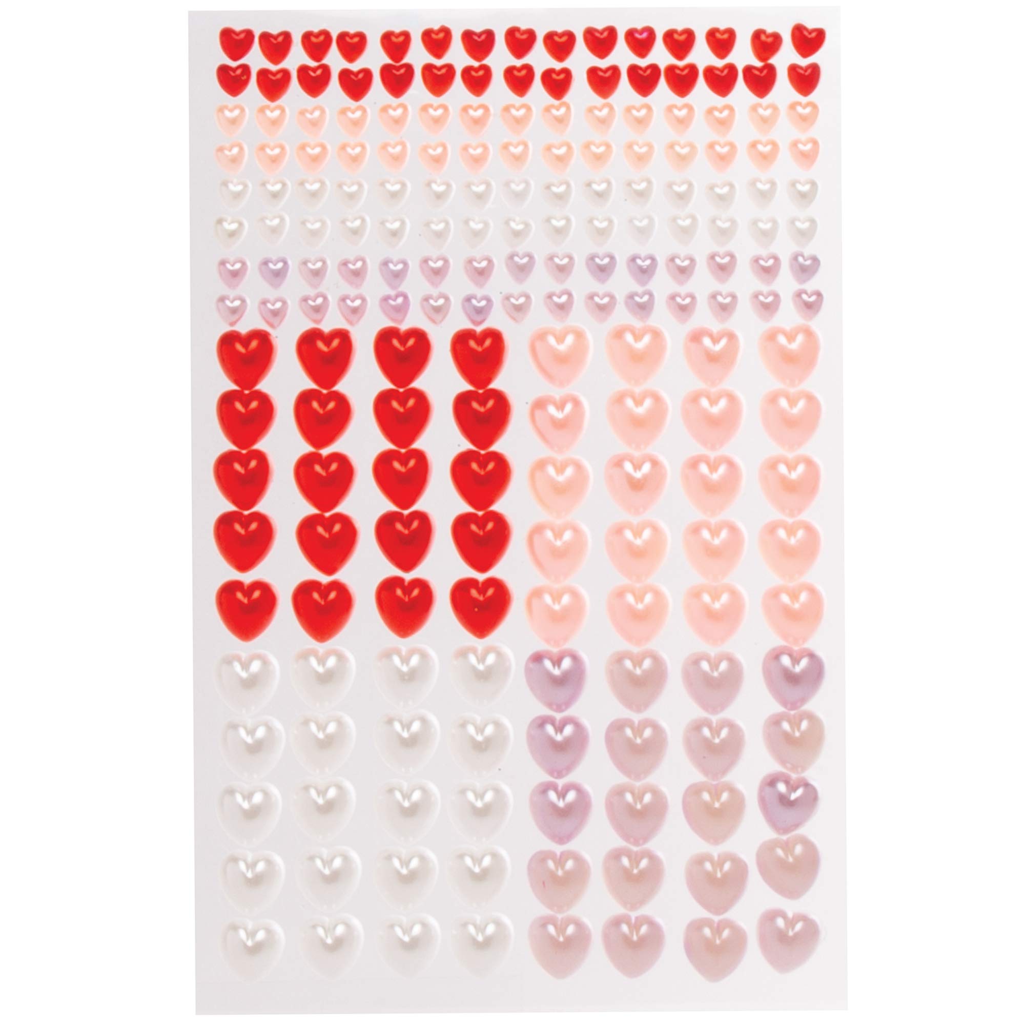 Baker Ross AT408 Self Adhesive Heart Pearls - Pack of 200, Embellishments, Decorations and Stick ons for Scrapbooking and Arts and Crafts Supplies