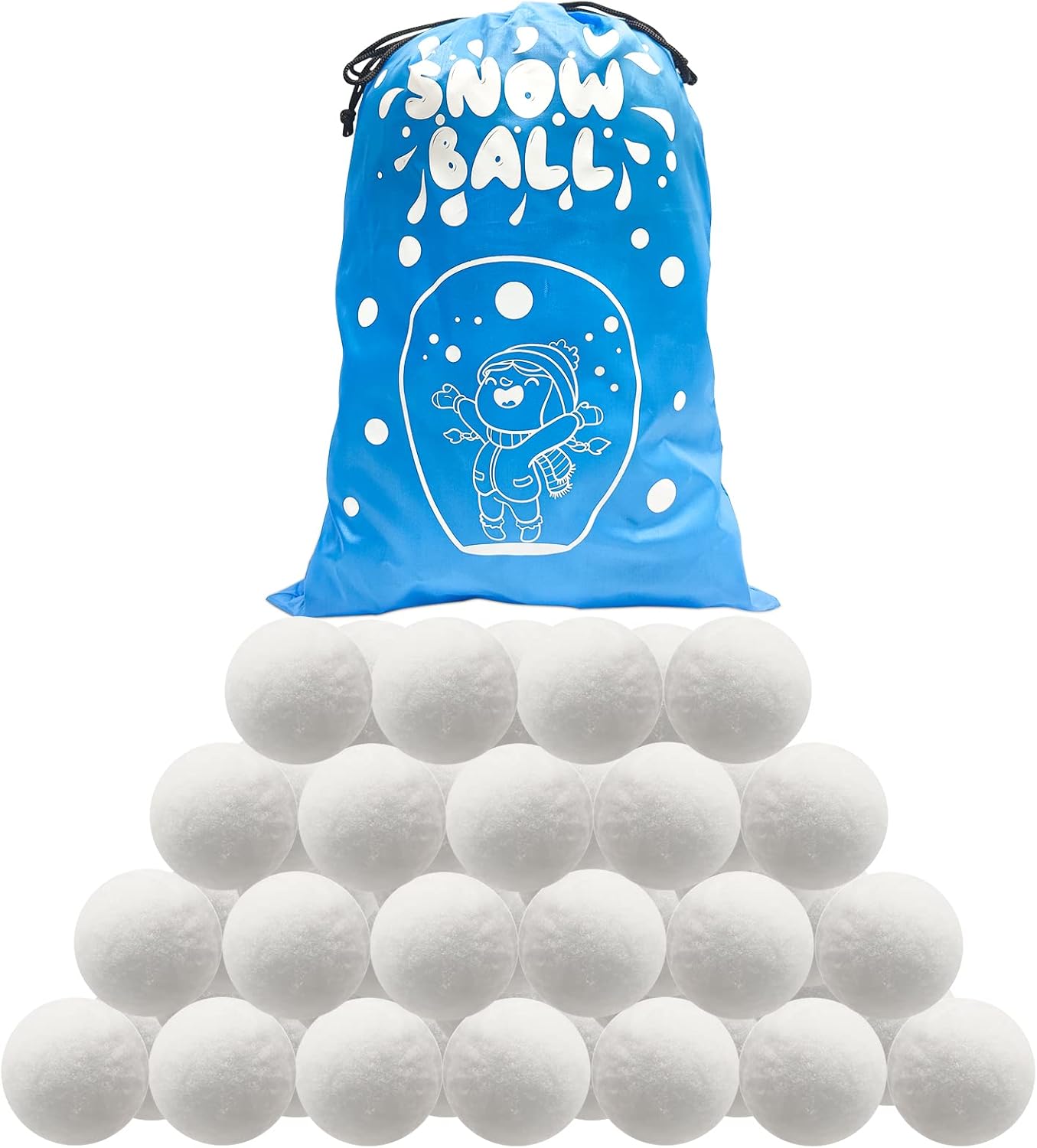 Artificial Snow - Mcadore 40 Pack Snowballs for Kids Indoor, Fake Snowball Fight Set, Artificial Snowballs Indoor or Outdoor Play Parent-Child Interaction Snowball Fights for Kids, Snow Game Plush Ball
