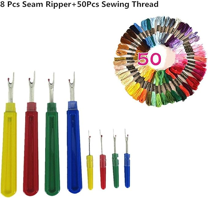 WIN Seam Ripper Sewing Thread,8 Pieces Colorful Stitch
