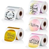 Gersoniel 700 Pcs 2 Inch Round Thermal Labels Waterproof Circle Direct Thermal Stickers Printable Labels for Valentine's Day Gift Wrapping Thanks Card Small Business Logo(Bright,Round)