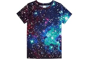 Funnycokid Boys Girls Shirts Graphic T-Shirt Neon Color Kids Novelty Short Sleeve 3D Animal Print Tees 4-16 Years