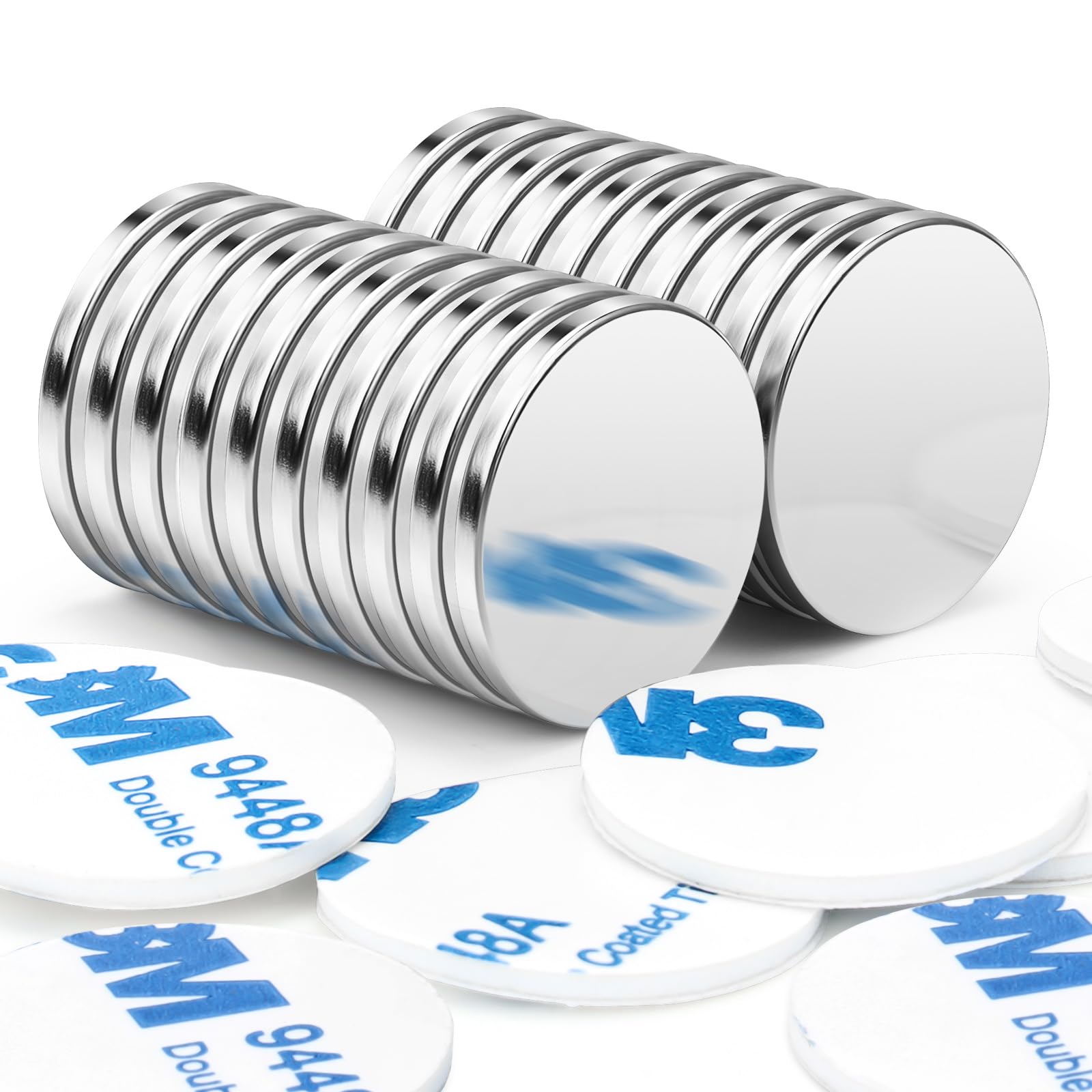 Wukong Super Strong Magnets, 20x2 mm | 20 Pack Heavy Duty Round Magnets for Fridge, Crafts, Pin Board, Notice Board, Office Crafts