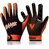 SECHAND Football Gloves for Youth Kids, Non-Slip Breathable Receiver Gloves for Teens, School Training