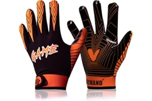 SECHAND Football Gloves for Youth Kids, Non-Slip Breathable Receiver Gloves for Teens, School Training