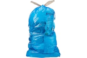 �鶹��Commercial Custom Fit blue Drawstring Trash Bags - Compatible with Simplehuman Type V - 0.99 MIL - 110 Count