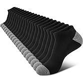 COOVAN 10 Pairs Mens Cushion Ankle Socks Men 10 Pack Low Cut Comfort Breathable Casual Socks