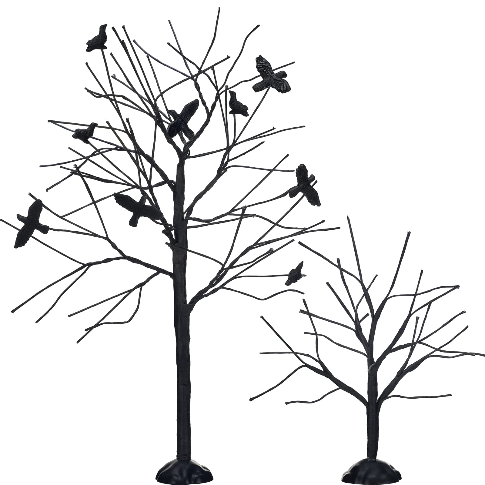 Photo 1 of Amyhill 2 Pcs Halloween Village Trees Halloween Village Accessories Black Birds and Crows Twig Trees Set Artificial Spooky Creepy Bare Branch for Home Garden Yard Party Indoor Outdoor Decoration
