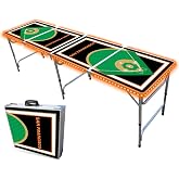 8-Foot Folding Portable Pong Table w/Optional Cup Holes &amp; LED Lights - San Francisco Baseball Diamonds (Choose Your Model)