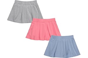 BTween 3 Pack Skorts for Girls Kids Scooter Skirts Skirt Layered Shorts
