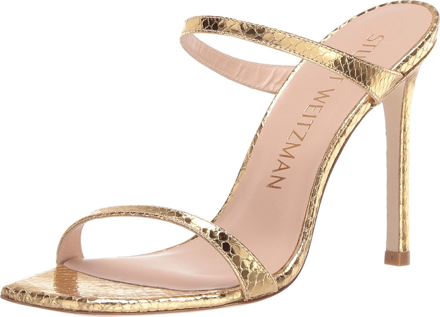 gold stuart weitzman shoes