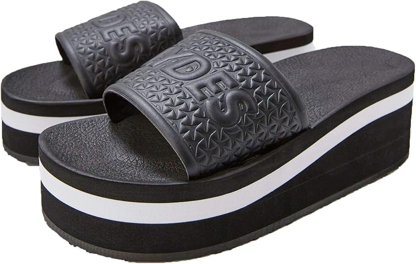 black and white striped sliders