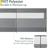 Trail Outdoor Leisure Windbreak 5m x 1.4m Steel 4 Pole with Window Grey view 3