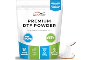 NGOODIEZ DTF Powder - Full Melting, Clump-Free, DTF Transfer Powder - Soft Feel, Strong Ink Adhesion, White DTF Powder for Sublimation - (1kg / 36oz)