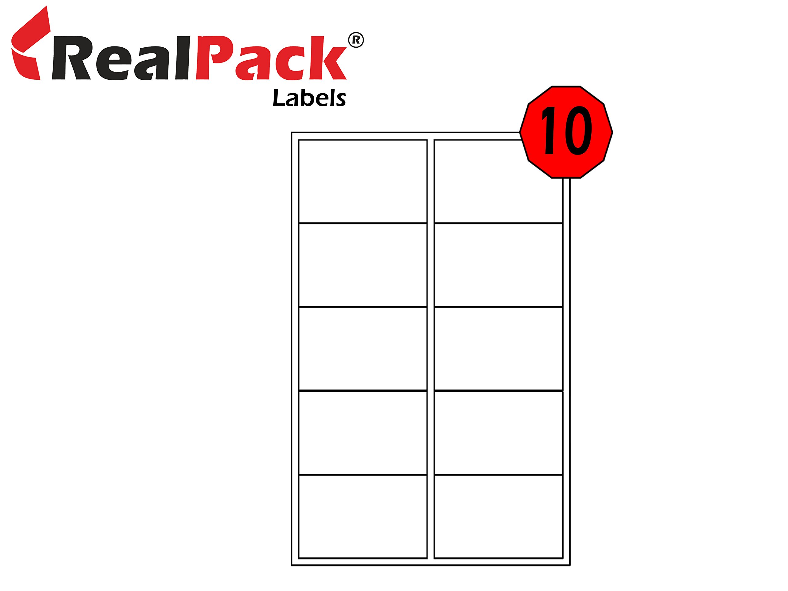 5000 x REALPACK® A4 Mailing Address Labels Sheets Laser Inkjet Printer 10 Labels per Page 99.1mm x 57mm