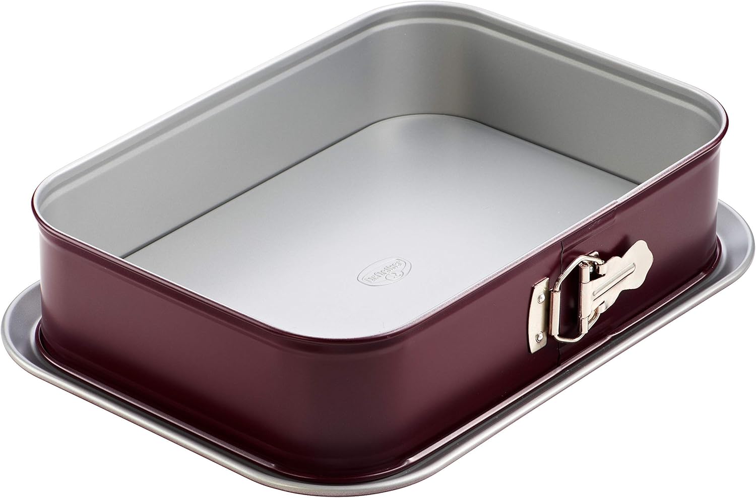 Dr. Oetker 1698 Moule à charnière rectangulaire Comfort 38x25 cm RougeArgent, Acier Inoxydable