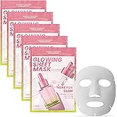 Sunday Essence Collagen Face Mask – Dermatologist Tested, Anti-Aging, Korean Skin Care, Firms Hydrates Strengthens Barrier – Clean Beauty Vegan Sheet Mask for Dry Sensitive Skin – 5 Sheets