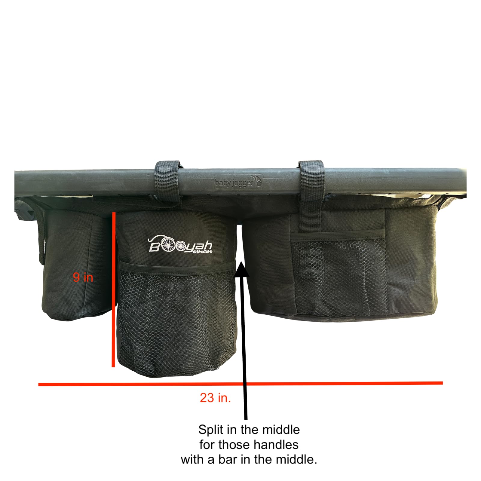 Split (bar in Middle of Handlebar) Double Stroller Organizer for Bob Duallie and Baby Jogger City Mini GT