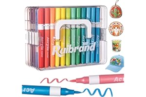 48-Color Acrylic Paint Markers Set - Soft Brush Tips, Fast-Drying, No-Bleed Ink for Rock, Wood, Ceramic & Fabric Art