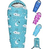 KidzAdventure Mummy Style 32 – 59F Kids Sleeping Bag with Pillow Sleeve, 4 Season, Lightweight and Backpacking Style, Ideal for Camping, Sleepover, Boys, Girls, Youth and Toddlers