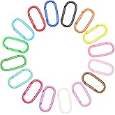 16 Pcs Heavy Duty Alloy Carabiners - 2 Inch Oval Keychain Clips for Dog Leashes, Water Bottle, Backpack, Keys, Gear | Multi-Purpose Locking Carabiner Clips for Outdoor, Hiking, Camping