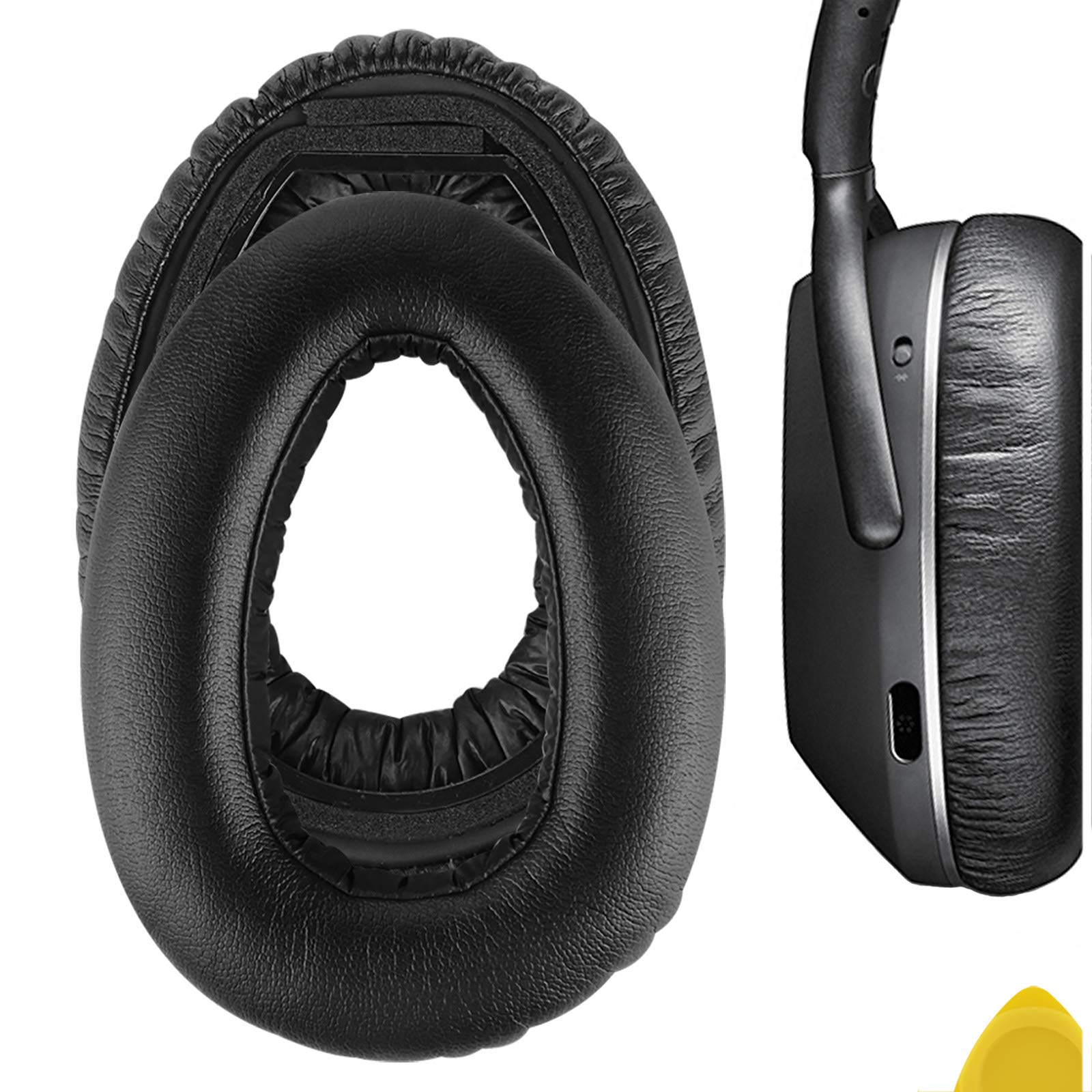 Geekria Replacement Ear Pads for Sennheiser PXC480, PXC550, PXC550-II, MB660 UC, MB 660 MC Headphones Ear Cushions, Repair Parts with Video Guide (Black)