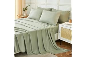 ILAVANDE Queen Sheets Set 6 Piece,Hotel Luxury Super Soft 1800 Series Microfiber Queen Bed Sheets Set-Wrinkle Free & Breathable-14 Deep Pocket Sheets for Queen Size Bed(Queen,Sage Green)