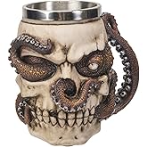 SUMMIT COLLECTION Kraken Skull Mug 16 fl oz Beer Tankard Coffee Mug 5 inch Tall Octopus Tentacle Handles