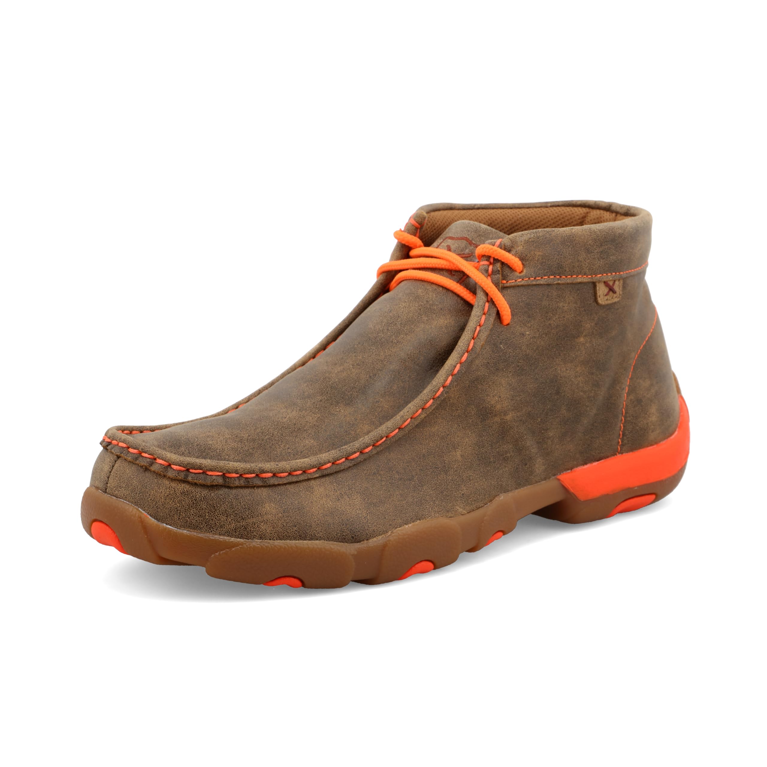 Twisted X Men's Chukka Driving Moc, Moc Toe, Bomber & Neon Orange, 7 W Image Twisted X Men's Chukka Driving Moc, Moc Toe, Bomber & Neon Orange, 7 W Image