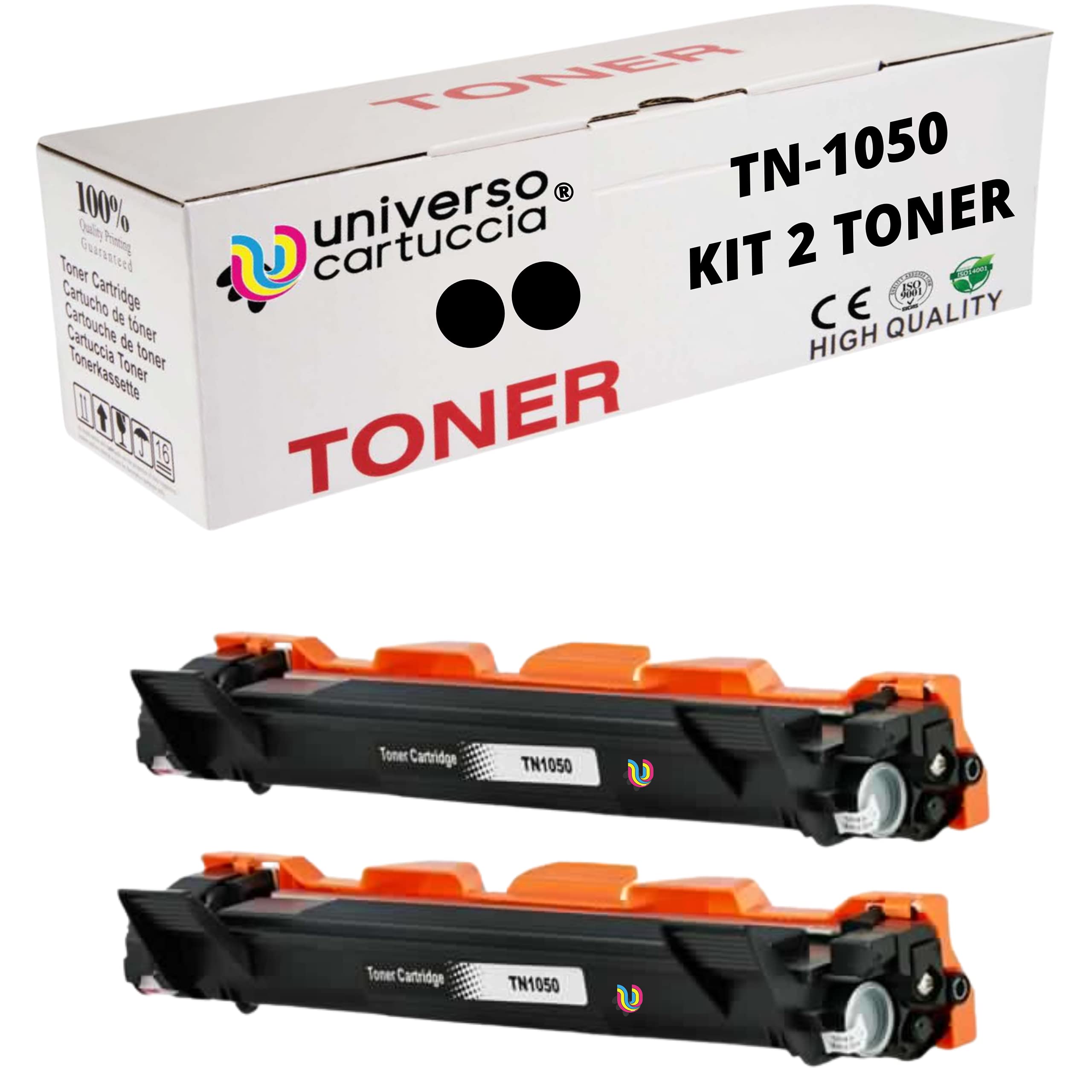 universo cartuccia® Toner Comp.XXL TN1050 TN-1050 DR 1050 Replacement Brother DCP-1612W 1510 1512 1610W for MFC-1910W 1810 for HL-1210W 1212W 1110 1112 (2 TN1050)