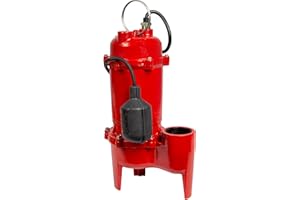 Red Lion RL-WC50TA 115 Volt, 1/2 HP, 5600 GPH Cast Iron Sewage Pump with Tethered Switch and 10-Ft. Cord, Red, 14942748