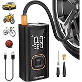 Cimesen Tire Inflator Portable Air Compressor, 150PSI Portable Air Compressor with Accurate Pressure Gauge E-Bike Inflation Cordless Air Pump for Bike Pump Car Motorcycle Ball