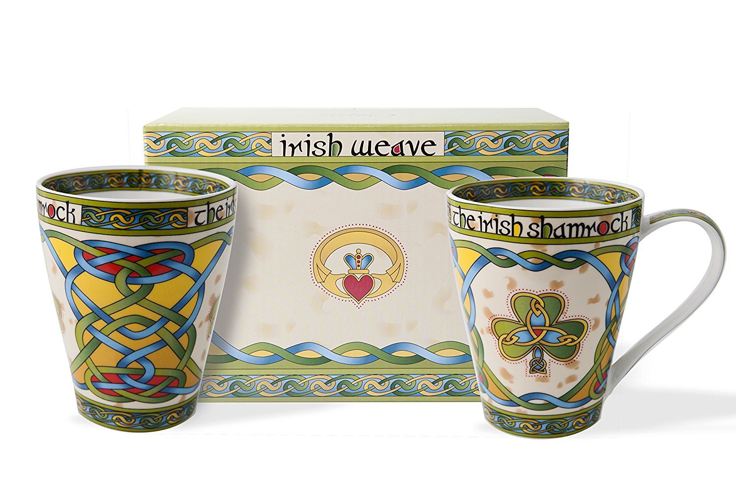 Royal Tara Irish Shamrock 380ml/13fl oz Celtic Mug Set with Gift Box