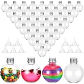 FoldTier 48 Pcs Plastic Potion Bottles with Caps,Silver,Aluminum Cap | Halloween Potion Bottles, 3.4 oz, Round, Sand Art, Sph