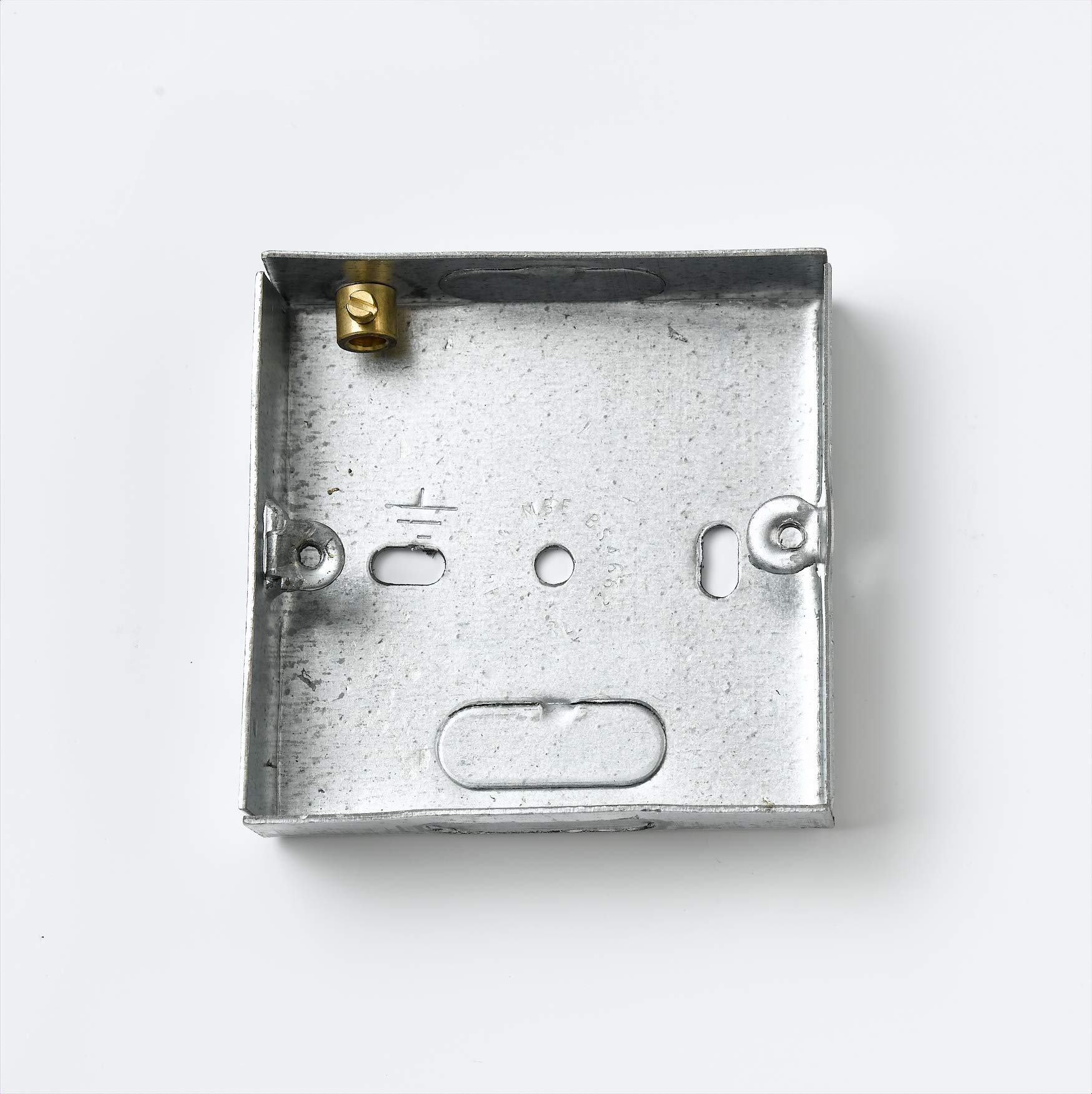 Merriway BH07484 (5 Pcs) Metal Flush Mounted Wall Pattress Box For Light Switches, 1-Gang 16mm Deep - Pack of 5 Pieces