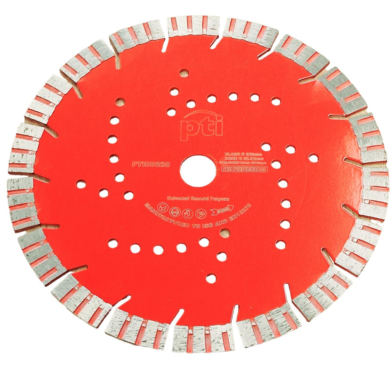 PTI 230mm Diamond Disc, Saw Blade Segmented Professional Cutting Discs for Angle Grinder Tile -Fast, Clean Cut on Porcelain, Granite, Marble, Concrete, Tiles, Stones, Bricks oscillating 9inch