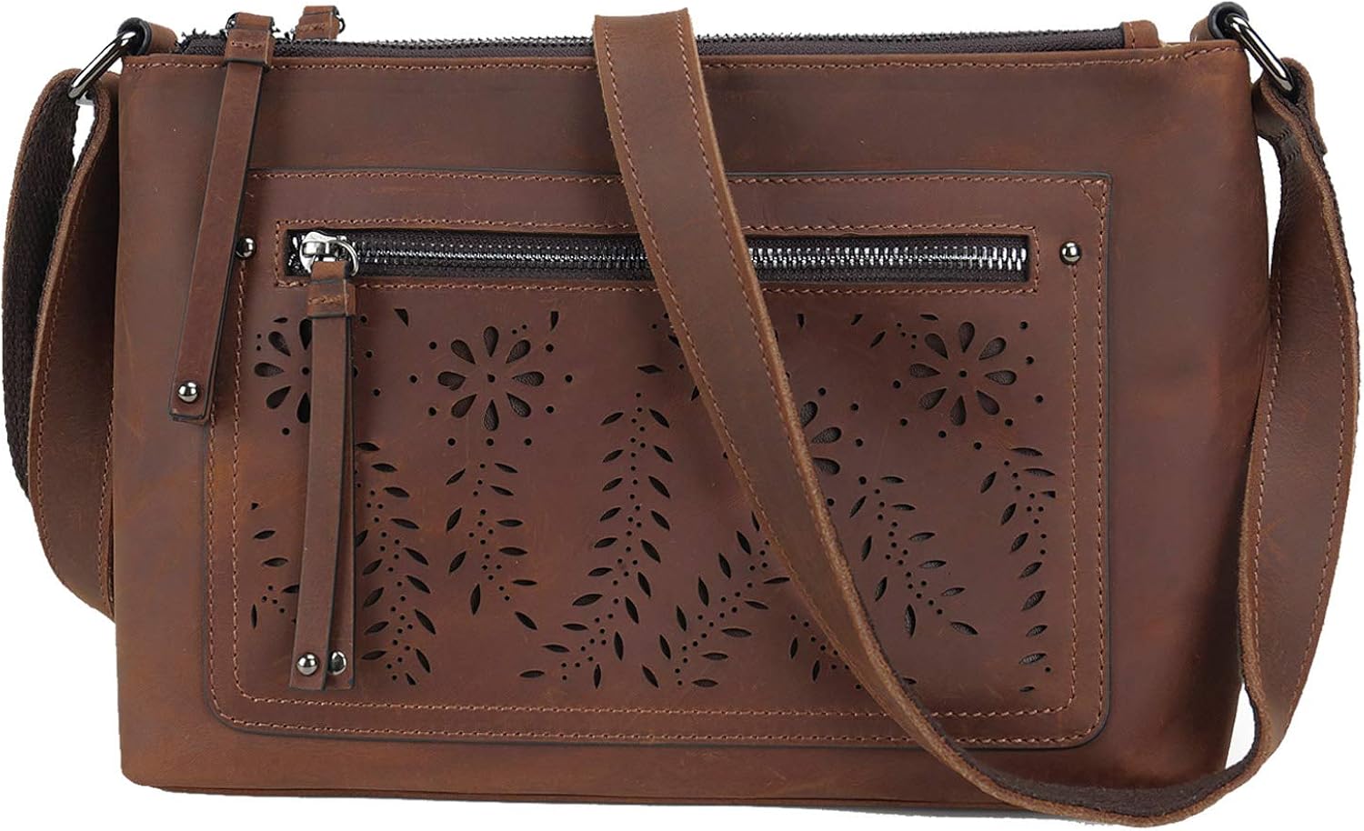 Concealed Carry Brynlee Distressed Leather Crossbody by Lady Conceal