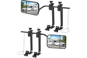 OXERBOG Universal Towing Mirrors Extenders for Towing, Clip-on Towing Mirror Adjustable Convex Rearview Mirrors for Vehicle Car Truck Trailer RV SUV, Side Mirror Extensions for Towing, 2 Pack