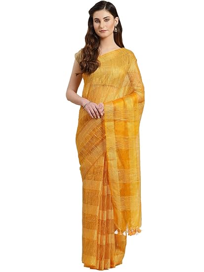 Linen Handwoven Saree and Blouse ALBGSA0024