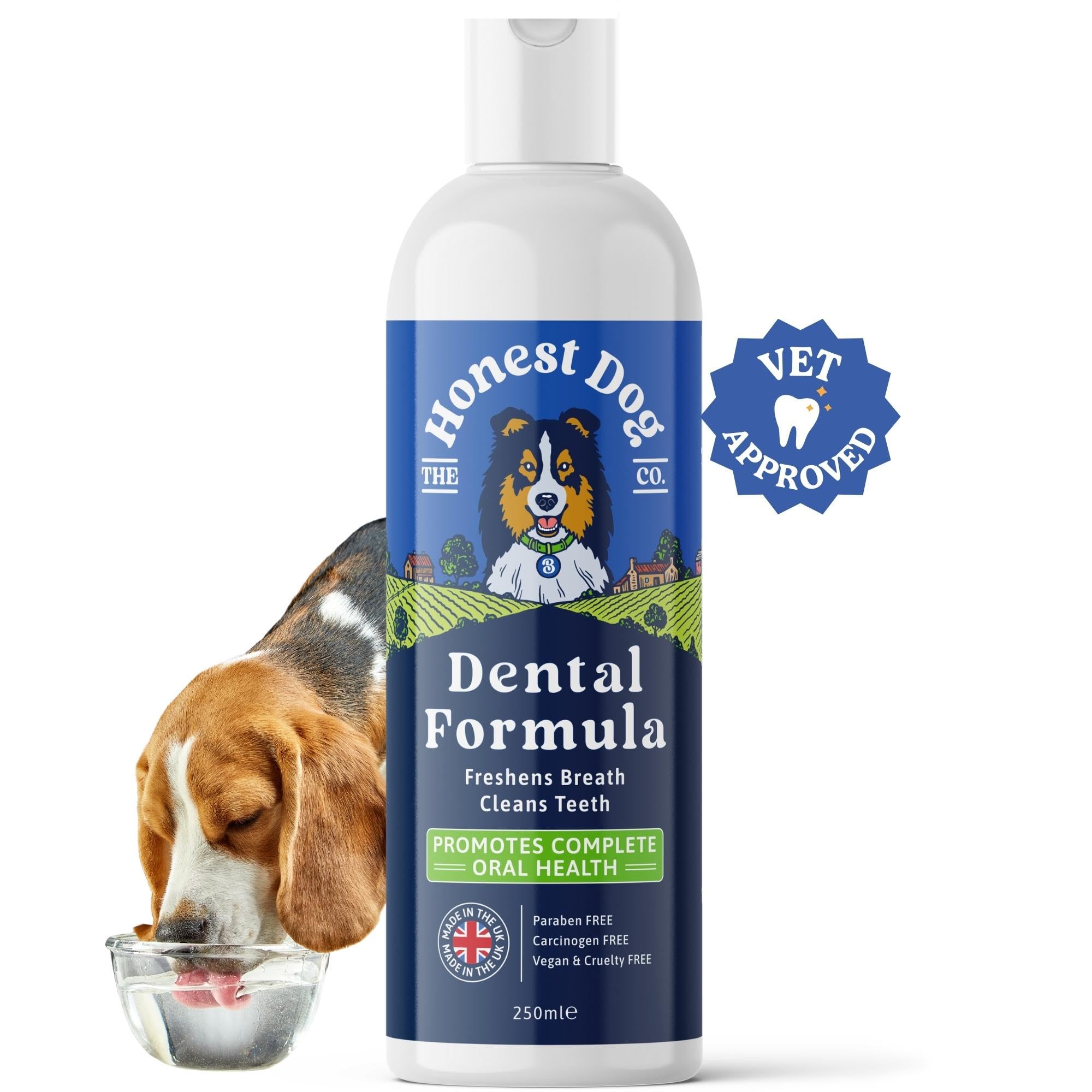 Dog Dental Formula for Water - Dog Breath Freshener in Water - Vet Formulated Dog Mouthwash - Pet Plaque Remover - Easy Daily Use Formula - Dog Teeth Cleaning Products by Honest Dog Co